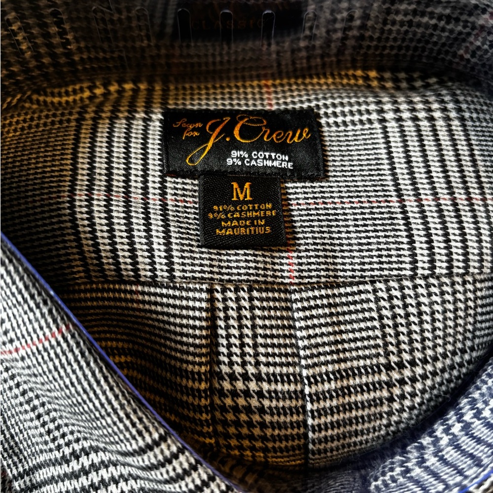 J. Crew Men's Cotton -Cashmere Blend Checkered Shirt - Picture 8 of 9